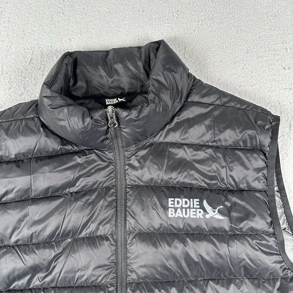 Eddie Bauer Down 650 Vest Men's XL Black Puffer Full Zip‎ Insulated Cirruslite